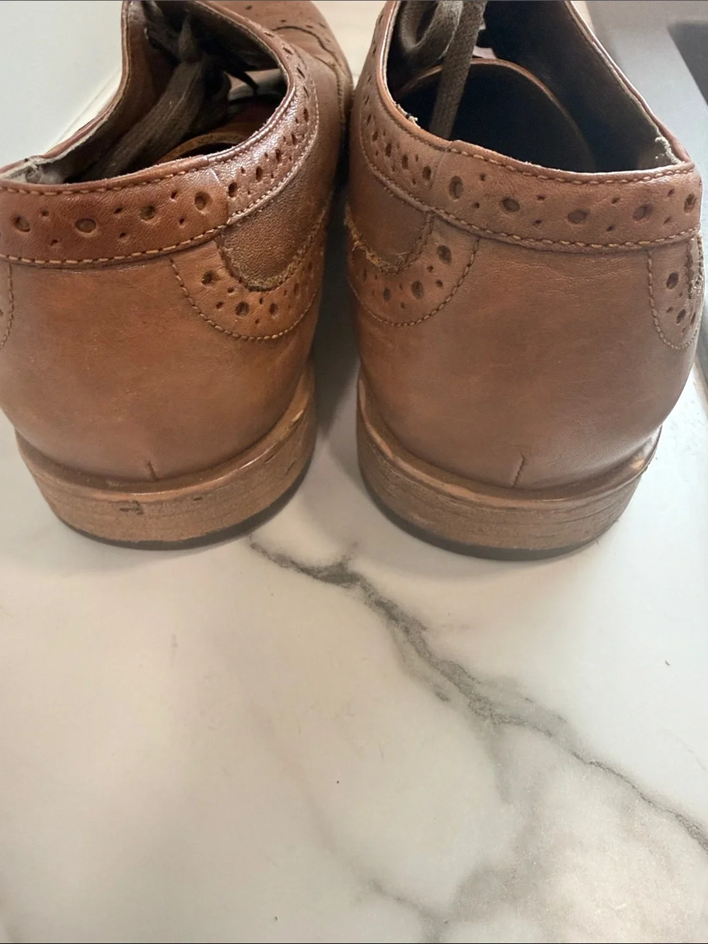 Rush by Gordon Rush men's brown leather wingtip brogue dress shoe size 11